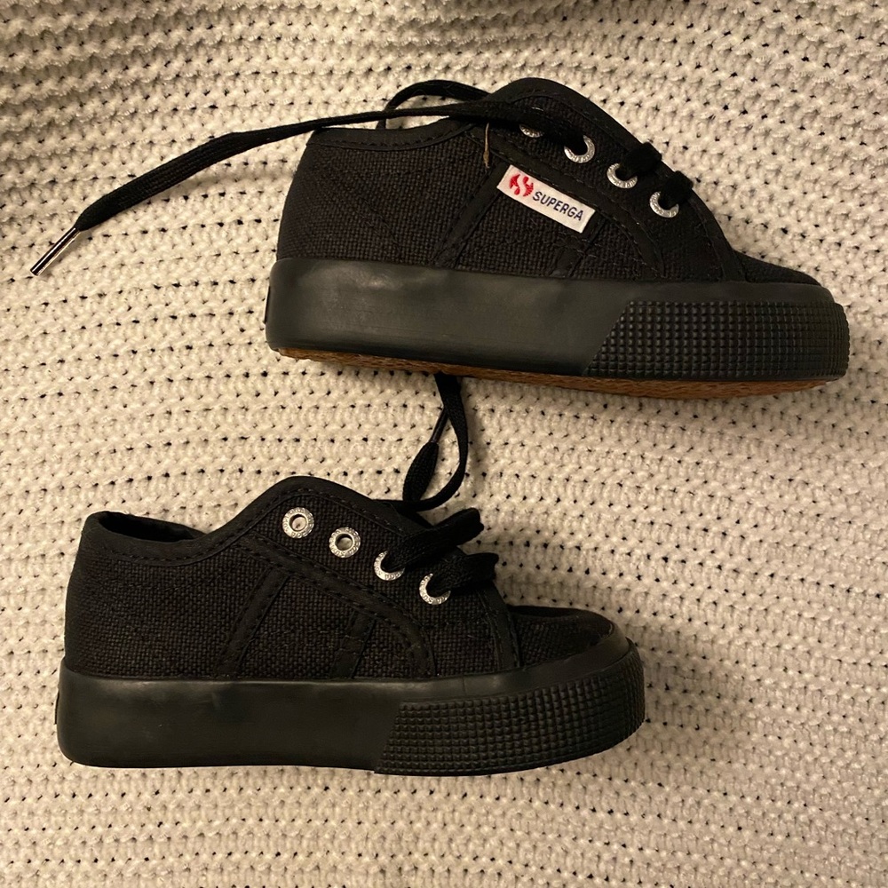 Superga Toddler Black Platform Sneakers